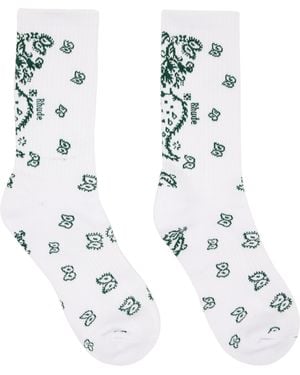 Rhude Chaussettes Blanches À Motif Cachemire