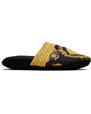 Versace 'I Heart Baroque' Slippers - Black