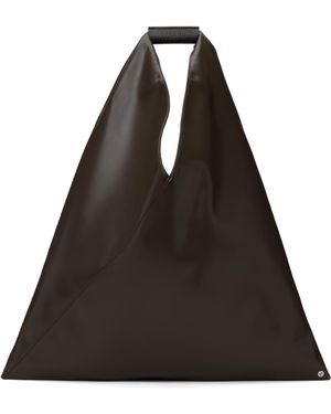 MM6 by Maison Martin Margiela ブラウン ミディアム クラシック トライアングルトート - ブラック