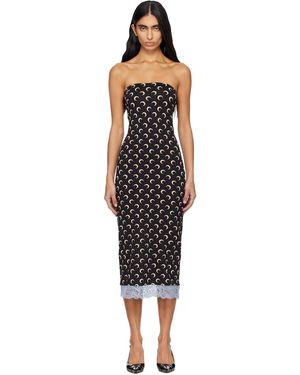 Marine Serre Recycled Moon Jersey Bustier Midi Dress - Black
