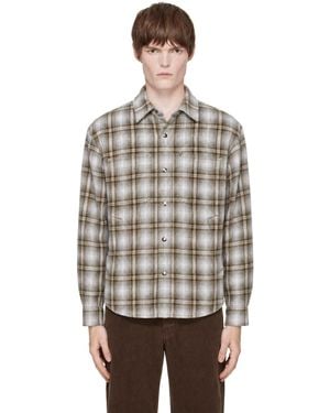 DUNST Khaki Quilted Flannel Shirt - Gray