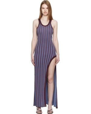 Rabanne Burgundy Knit Midi Dress - Black