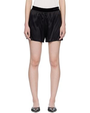 Tom Ford Stretch Silk Satin Boxer Shorts - Black