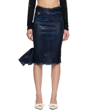 OTTOLINGER Glazed Denim Midi Pencil Skirt - Blue