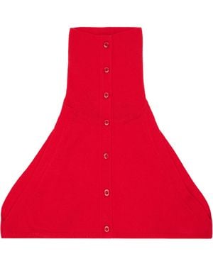 OPEN YY Button Up Neck Layer Collar - Red