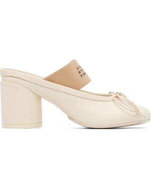 MM6 by Maison Margiela Off- Anatomic Numeric Heels - White