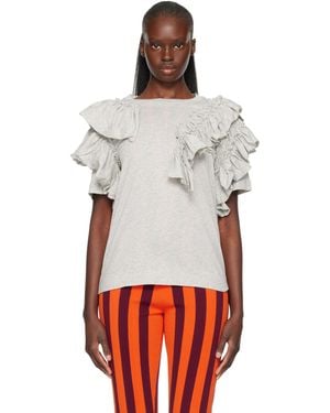 Dries Van Noten Ruffled T-Shirt - Red
