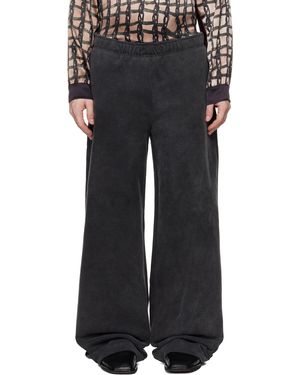 Serapis Pantalon De Survêtement De Style Marin Ample Gris - Noir