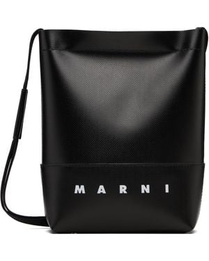 Marni ブラック シューレース ストラップ クロスボディバッグ