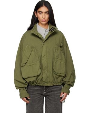 The Attico Overdyed Bomber Jacket - Green