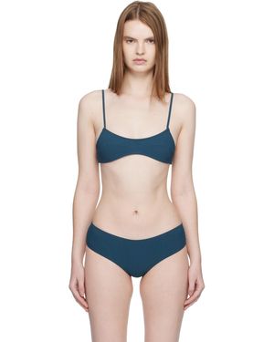 Fruity Booty Bream Stripe Bikini Top - Black