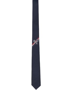Thom Browne Jacquard Tennis Icon Classic Tie - Black
