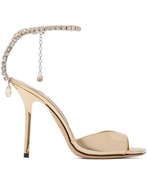 Jimmy Choo ゴールド Saeda 100 ヒールサンダル - メタリック