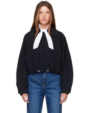 Givenchy Blouson Noir En Coton Et Laine