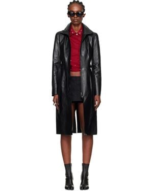 Our Legacy Concealed Leather Coat - Black