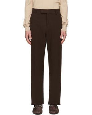 Ferragamo Cotton Blend Chino Trousers - Brown
