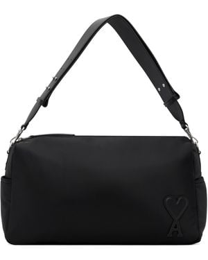 Ami Paris Large Nylon Marcel Bag - Black