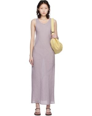 Baserange Fine Linen Larva Midi Dress - Black