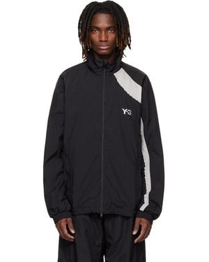 Y-3 Raw Edge 3 Stripes Nylon Shell Jacket - Black