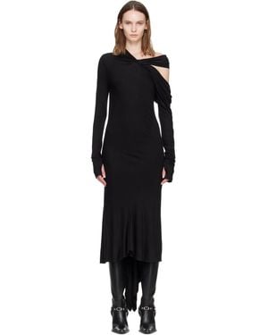 AARON ESH Twist Strap Midi Dress - Black
