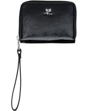 Courreges Naplack Zipped Compact Wallet - Black