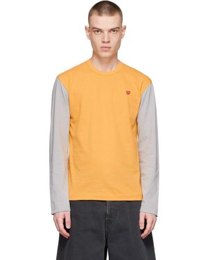 COMME DES GARÇONS PLAY Comme Des Garçons Play Yellow Cotton Long Sleeve T-shirt - Multicolour