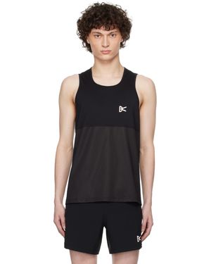 District Vision Panelled Mesh Singlet Tank Top - Black