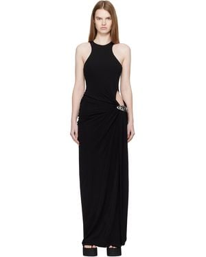 CASABLANCA Draped Maxi Dress - Black