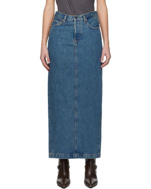Wardrobe NYC ブルー デニム コラム ミディアムスカート