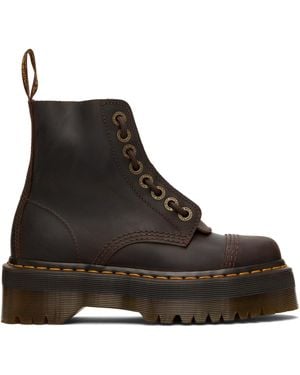 Dr. Martens Sinclair Crazy Horse Leather Platform Boots - Black