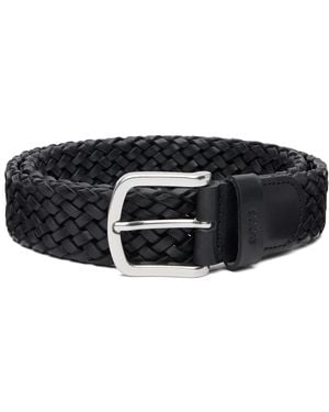 BOSS Woven Leather Belt - Black