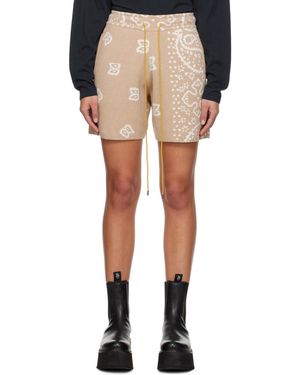 Rhude Beige Jacquard Shorts - Black