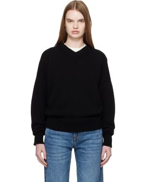 &Daughter Balla Slouch V-Neck Jumper - Black
