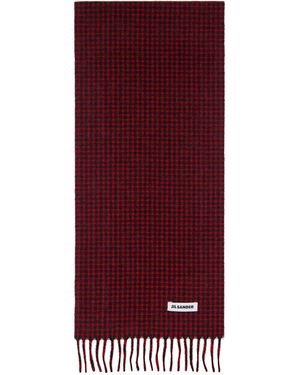 Jil Sander Check Scarf - Purple