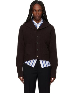Wales Bonner Cardigan 'The Solace' Brun - Noir