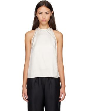 Loulou de Saison Off- Cami Silk Twill Cape Top - White