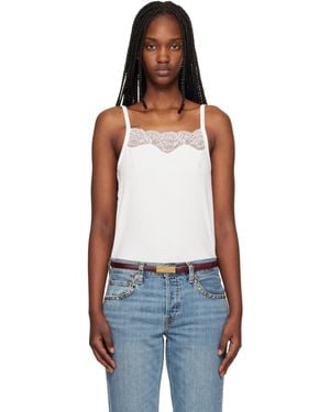 RE/DONE Off- Lace Ribbed Camisole - Black