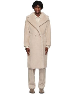 Max Mara Beige Teddy Bear Coat - Black