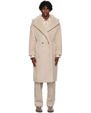 Max Mara Beige Teddy Bear Coat - Black