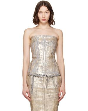 Rick Owens Megacrust Stretch Denim Lido Bustier - Multicolour