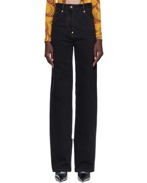 Pushbutton Jean Noir À Arrière De Style Culotte