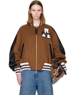 The Attico Tan Wool Bomber Jacket - Brown