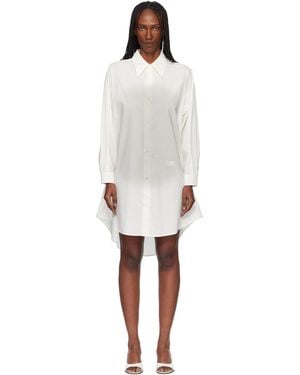 MM6 by Maison Margiela Off- Cotton Poplin Minidress - White