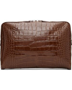 Tom Ford Tan Minimal Laptop Pouch - Brown
