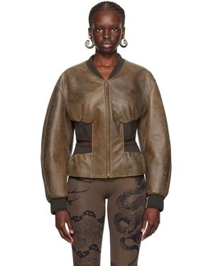 Jean Paul Gaultier Brown Knwls Edition Leather Jacket