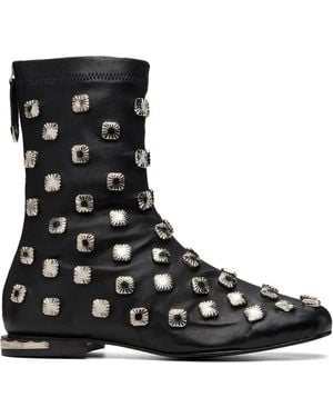 Toga Virilis Stretch Leather Chelsea Boots - Black