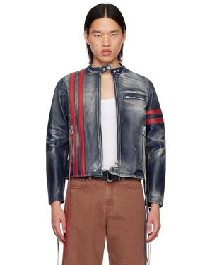 Eytys Damon Leather Jacket - Blue
