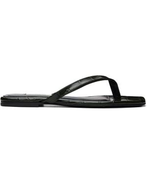 TOTEME Croco-embossed Flip-flops - Black