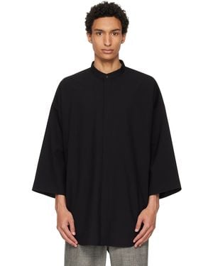 Fear Of God Cotton Wool Oxford Relaxed Short Sleeve Shirt - Black