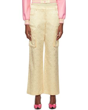 Moschino Beige Jacquard Trousers - Natural